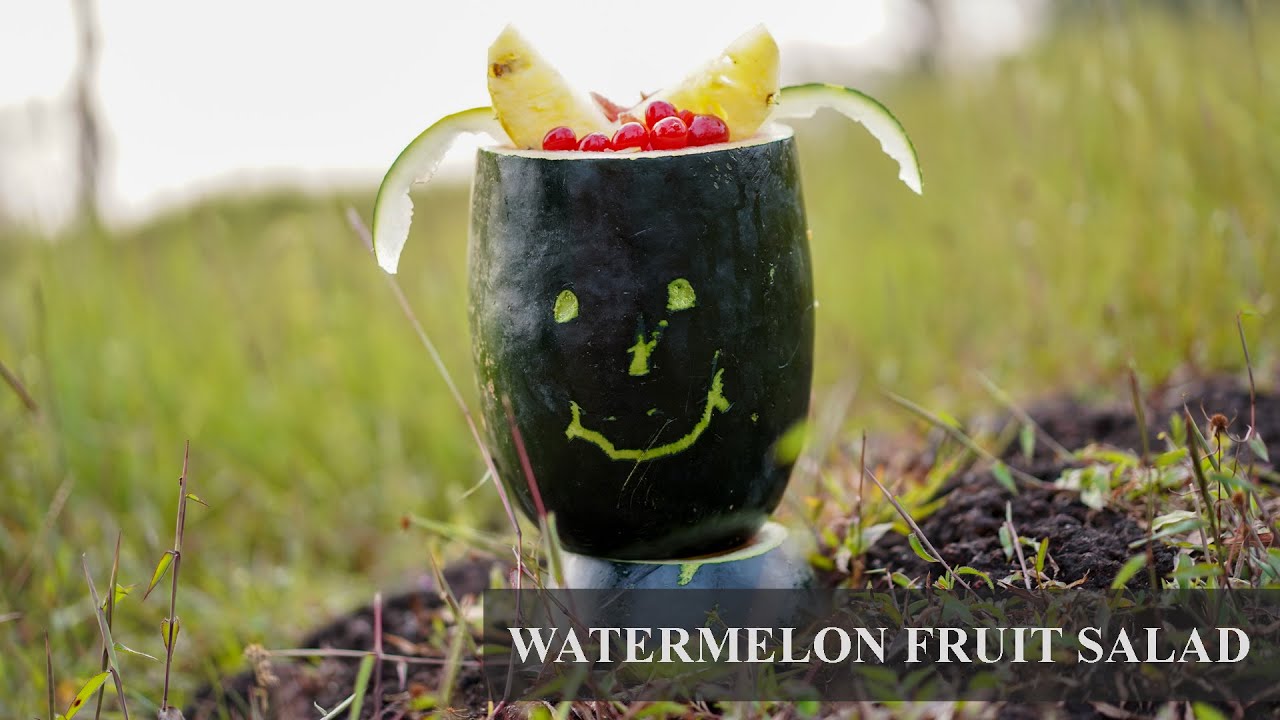 Making of watermelon fruit salad